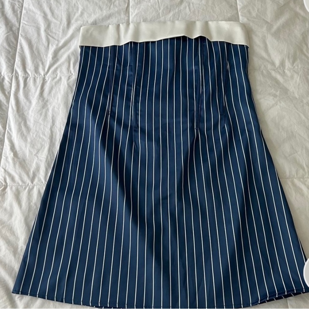 Pinstriped mini dress